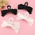 SEVEN LUCKY LIGHT Bow Claw Clip,4 Pcs Hair Bows for Women,Satin Silk Fabric,Large Size Hair Claw Clips for Thick Hair