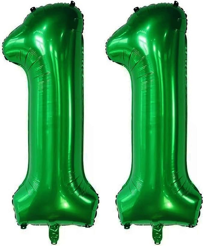 Dark Green 11 Number Balloons, 40 Inch Giant Number 11 Balloons Foil Mylar by Lovoir