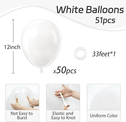 Awenztech White Balloons 12 inch - Image 2