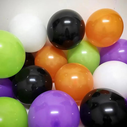 100pcs Halloween Balloons w/Ribbon 12 Inch by GBSAWER