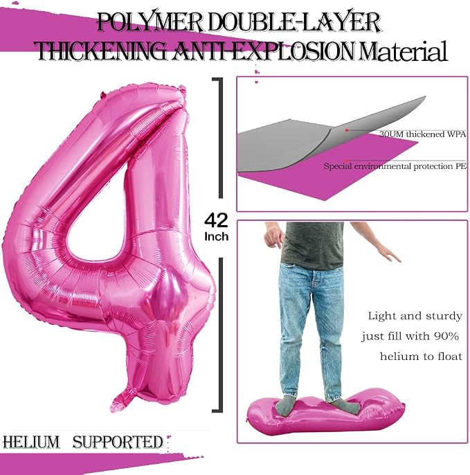 Number 24 Balloons for 24th Birthday Party Decorations, 42 Inch Jumbo Foil - Image 2
