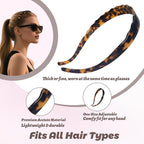 Acetate Hairbands for Women - Non-Slip Thin Headbands with Teeth, Eyewear-Friendly Design, 90s Retro Hair Accessories, No Pressure & No Headache Sunglasses Headband (Tortoiseshell)