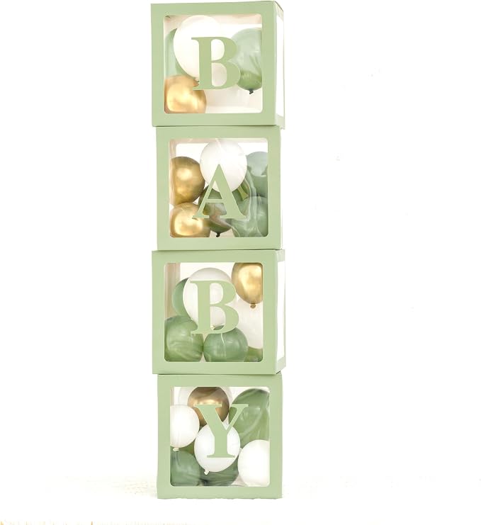 luckylibra Sage Green Baby Shower Decorations, B by luckylibra