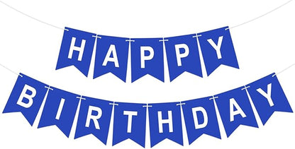 Pre-Strung Navy Blue Happy Birthday Banner Birthday Party Banner NO DIY | Happy by KINGLAKEGARDEN