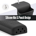 2 Pack Heat Resistant Silicone Hair Iron Mat and Pouch,Portable Travel Hair Straightener Mat and Holder for Hair Styling Tools.(Black)