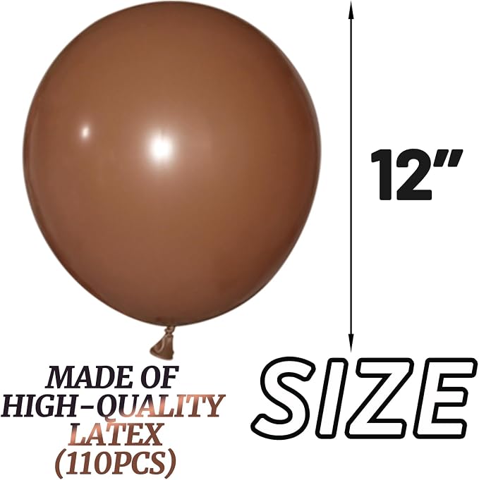 110pcs Brown Balloon 12 inch - Image 2