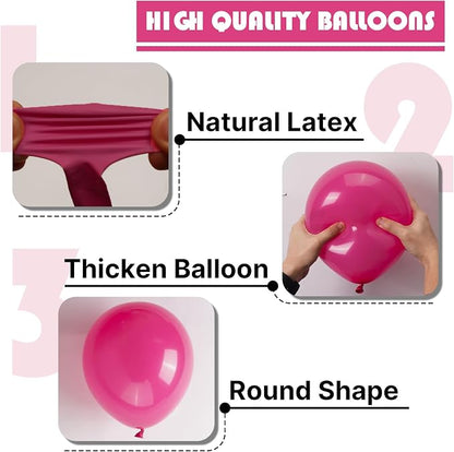 PartyWoo Hot Pink Balloons 101pcs Magenta Fuchsia Color 12 Inch | Balloons - Image 7