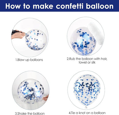 Blue Balloon Arch kit, with Confetti, Party Decorations | - Image 4