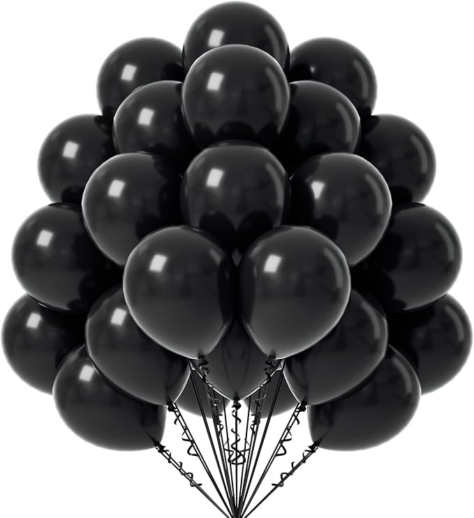 FOTIOMRG Black Balloons 12 inch, 50 Pack Black Party Balloons Good Quality by FOTIOMRG