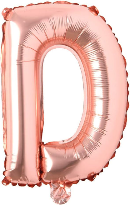 16" inch Single Rose Gold Alphabet Letter number Balloons Aluminum Hanging Foil by REIANS