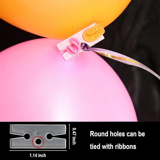 200pcs Plastic Balloon Clips Ties - Image 2