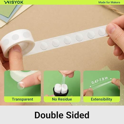 WISYOK 2400Pcs Clear Glue Points Dots, Double Sided | Adhesive Dots - Image 3