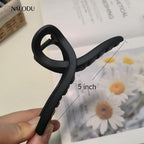 5 Inch Hair Claw Clips Extra Large No Slip Big Matte Jaw Clip for Long Curly Thick Hair Women, 4 Pack Black