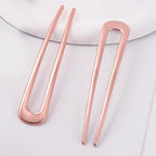 6Pcs Metal French Hair Pins for Women U Shape Sticks 3.9 Inch Vintage Fork for Hairstyle Accessories(Rosegold)