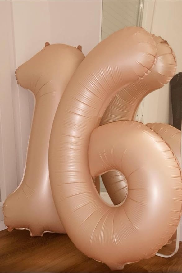 Light Brown Number 6 Balloon 40 inch, Light Brown Birthday Party Decorations | - Image 5
