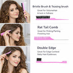 Detangler Brush for Curly Hair, Lightweight Curly Hair Brush with Vented Design for Easy Glide, Effortlessly Detangles Without Pulling or Snagging, Suitable for All Wet and Dry Hair Types (Pink)