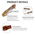 Hair Clips for Women,3.5 Inch Acetate Medium Hair Claw Clips for Women Thin Thick Curly Hair,Strong Hold No Slip Grip,French Classic Multicolor Barrettes Hair (Light Tortoiseshell Oblong)