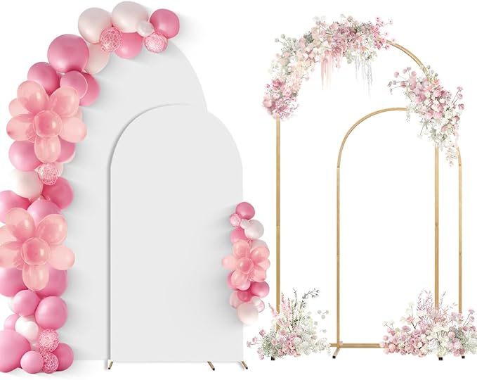 Wedding Arch Backdrop Stand Set of 2 by SuuWoee