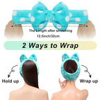 Shintop Sweet Super Soft Caroset Polka Dots Wash Cosmetic Headband Hairlace (Dark Blue Polka Dots)