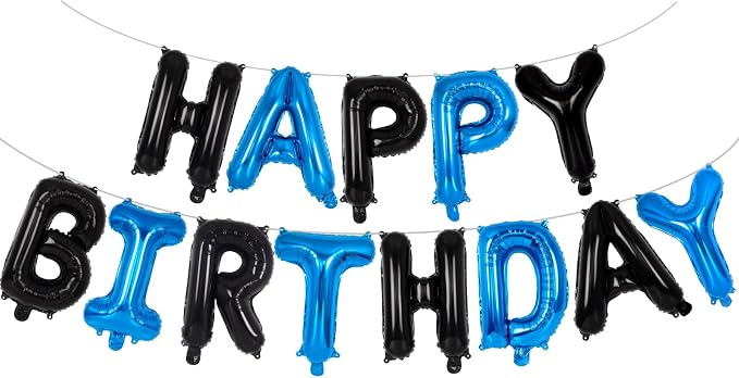 Happy Birthday Balloons Banner, Foil Balloon Personalized Name Letters Balloons by TOTAFAM