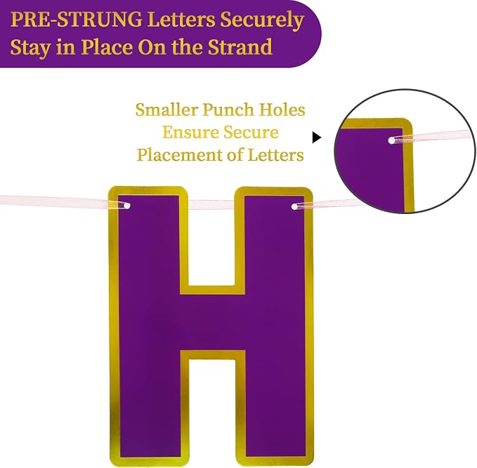 Pre-Strung Happy Birthday Banner - Image 4