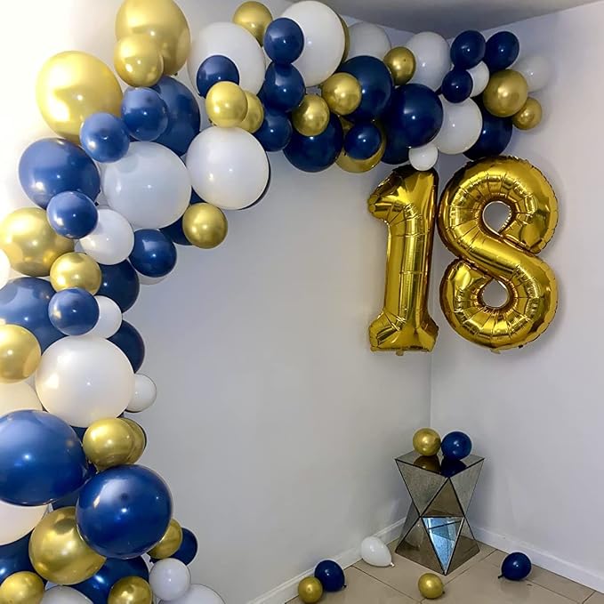 Gold Number 18 Birthday Balloons, 40 Inch Large Gold Mylar Foil Number 1 & 8 - Image 3