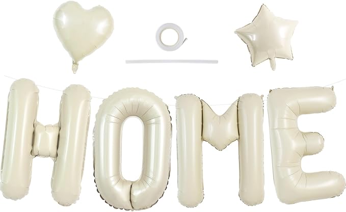TONIFUL 40 Inch Cream White HOME Letter Balloon, Large Decoraction by TONIFUL