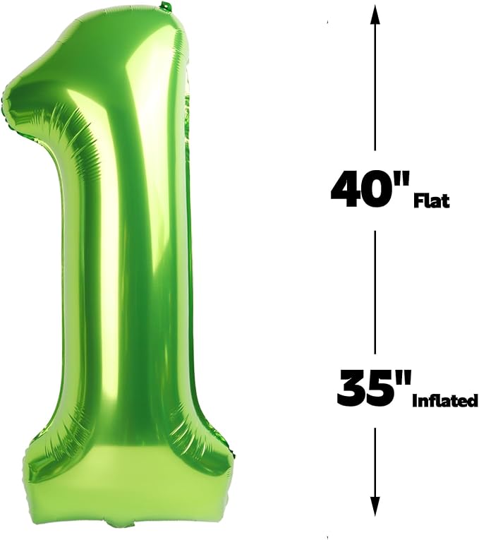 Light Green Number 1 Balloon 40 inch, Birthday Party Balloons Decorations | - Image 3