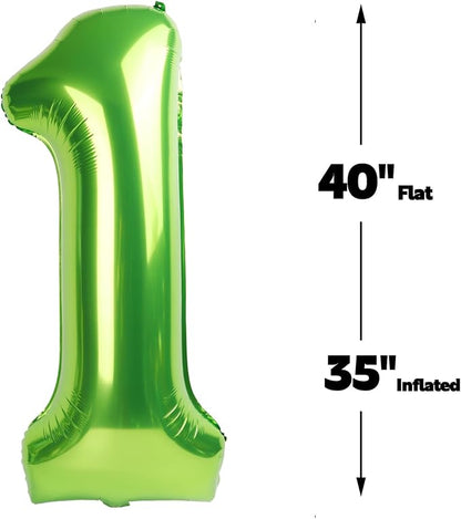 Light Green Number 1 Balloon 40 inch, Birthday Party Balloons Decorations | - Image 3
