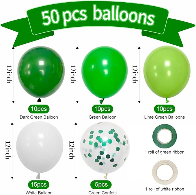 Green Balloons Dark Green Balloon Set - Image 2
