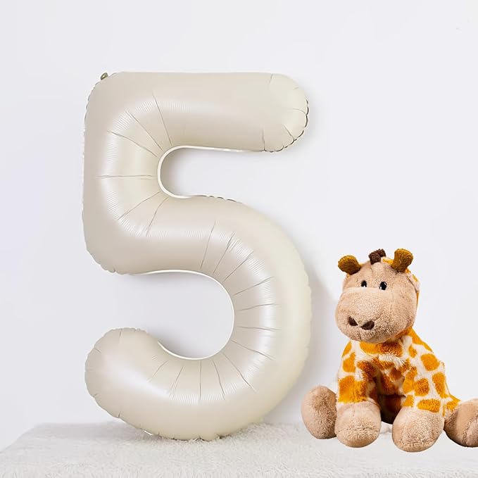 40 Inch Beige Number 5 Balloons - Image 2