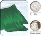 Mulberry Silk Pillow Cases for Hair and Skin King Size Silk Pillowcase with Zipper Soft Breathable Smooth Cooling Satin Silk Pillow Covers for Sleeping (Olive Green,20"X 36",1Pcs)