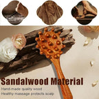 Wooden Trigger Point Massage Tool,Sandalwood Comb Head Massager,Gua Sha Comb Tool for Headache,Back,Neck,Shoulder Relaxation