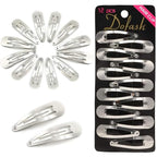 Dofash 12PCS Snap Hair Clips For Women-Non Slip & Metal Hair Barrettes, 5cm 2'' Small Clips For Thin & Fine Hair,Silver