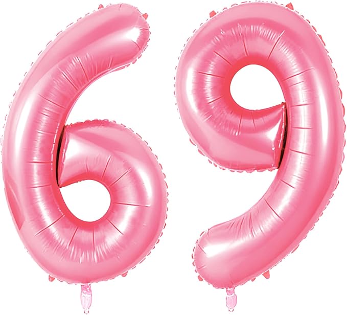 Number 69 Balloons for 69th Birthday Party Decorations, 0-100 Large No.69 by Joycard