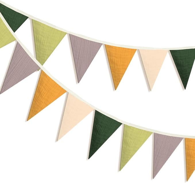 Oudain 2 Pcs Pennant Banner Flags Nursery Garland Triangle Bunting Flags - Image 2