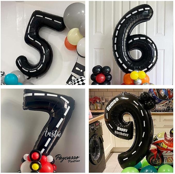 Race Car Number 5 Balloons, 40 Inch Birthday Balloons Two Fast Balloon Race - Image 6