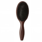 Lindale Boar Bristle Hair Brush for Women Men, Natural Black Zelkova Wooden Bristles Detangler Paddle Hairbrush for Hair Growth Beard, Reduces Static for Curly Hair with Ergonomic Handle