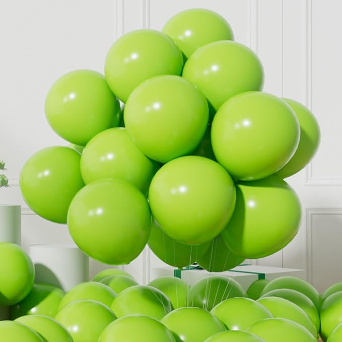 AULE 50Pcs Latex 12 Inch Lime Green Balloons | Happy Birthday Fruit Theme by AULE