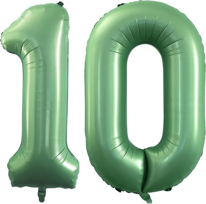Number 10 Balloons for 10th Birthday Party Decorations, 42 Inch Jumbo Foil by GOER