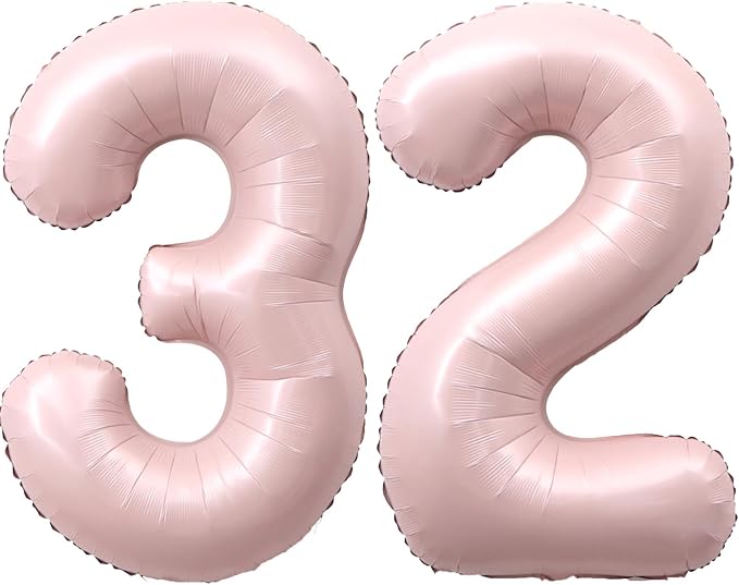 40 Inch Light Pink Number 32 Balloon 0-9 32nd Foil Big Giant | Digital by SULALABOO