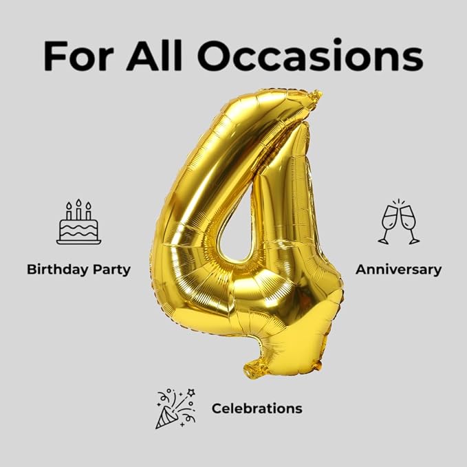 YPSelected 32 Inch Large Foil Helium Number Balloon Birthday Wedding Party 0-9 - Image 5