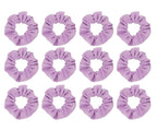 12pcs Cotton Hair Scrunchies Single Jersey Solid Color Ponytail Holders Elastic Hair Ties for Women Accessories (Lilac)