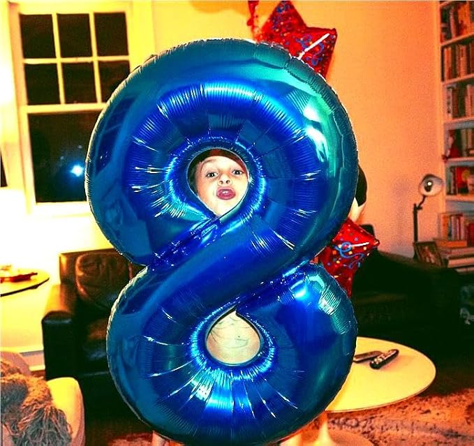 Navy Blue Number 8 Balloon 40 inch, 8th Birthday Party Balloons Decorations | - Image 4