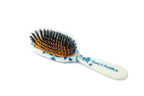 Rock & Ruddle Natural Mixed Boar Bristle Hair Brush for Women and Kids (Small/Travel Size, 17.5cm - Perfect for Wet or Dry Hair, Detangling Smoothing Blowdrying - Made in UK - Pretty Blue