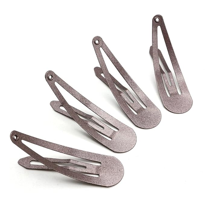 Dofash 5CM/2IN Snap hair clips Metal Basic Grips Hair Accessories Girls 12PCS (Brown)