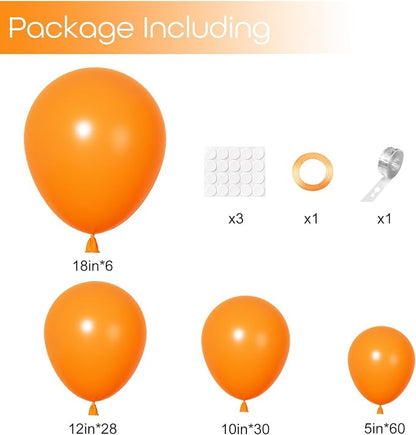 Ouddy Party 129Pcs Orange Balloons Different Sizes 18 12 10 5 Inch, Latex - Image 2