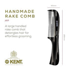 Kent 10T Graphite Large Detangler Comb, Handmade Wide Tooth Comb for Curly and Thick Hair, Detangling Combs For Wet and Dry Hair, Saw-Cut and Hand Polished Handmade in England