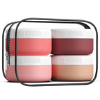 Travel Containers for Toiletries, Silicone Cream Jars BPA-Free, Leak-proof 1.35oz Travel Size Containers, Portable Size Silicone Jars with Lid for Cosmetic Face Hand Body Cream (4 Pack)