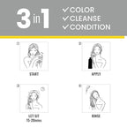 KINGMING Dark Brown 3 in 1 Hair Dye Shampoo for Gray Coverage, Herbal Ingredients for Men and Women, 500ml (Dark Brown)